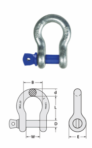 Grade S Screw Pin Bow shackle Specifications