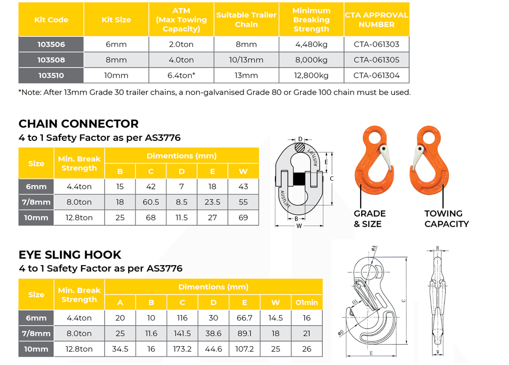 Vehicle Chain Hook Specifications